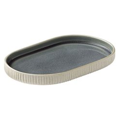 Platou oval 18cm cu relief linia Nara Gray