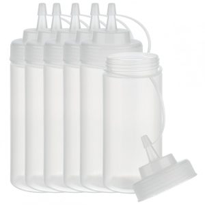 Set 6 flacon dozator flexibil 490ml Transparent