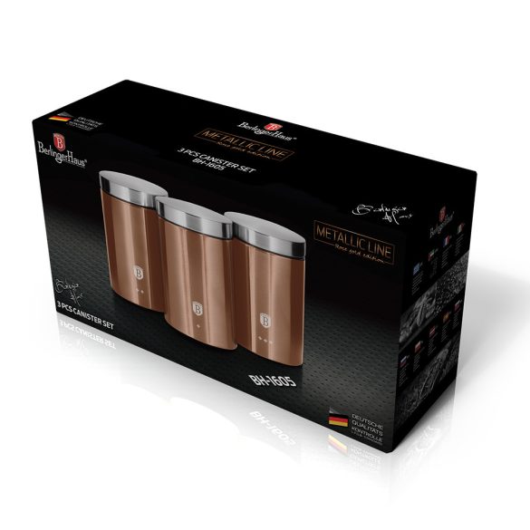 Set 3 recipiente depozitare inox Rose Gold