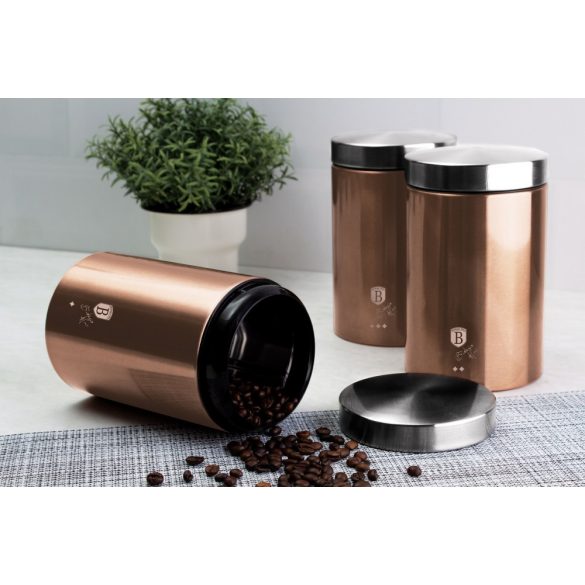 Set 3 recipiente depozitare inox Rose Gold